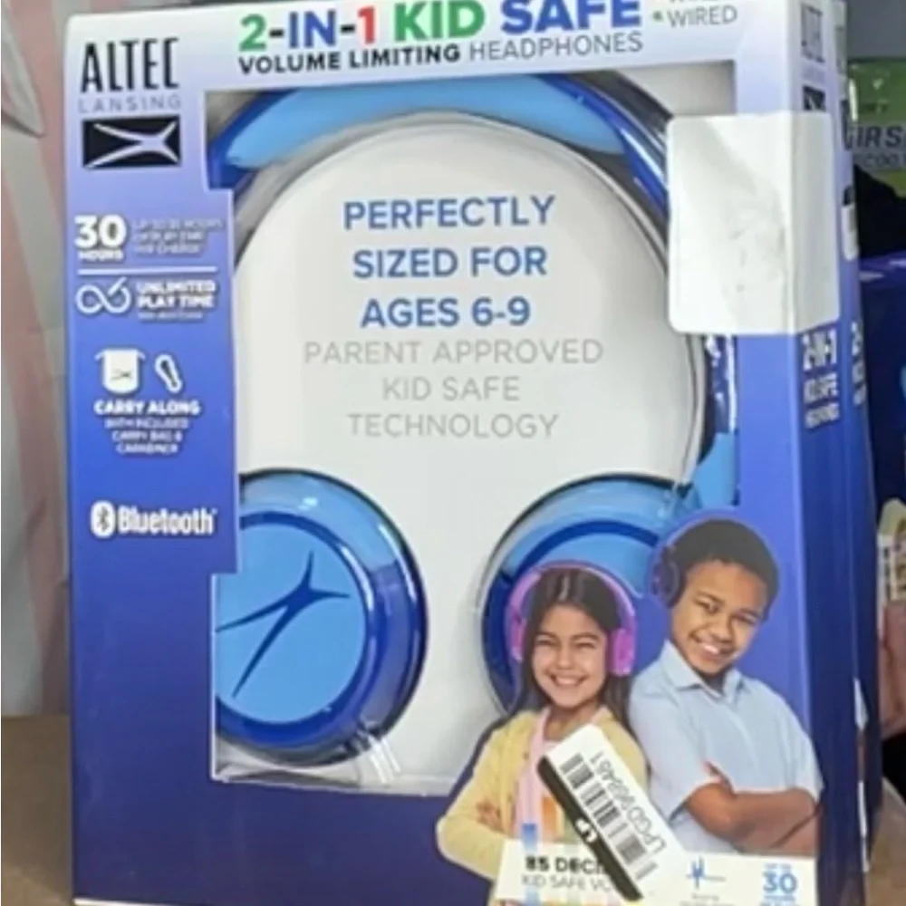 Altec Lansing KID SAFE 2-IN-1 Headphones--On-Ear-Bluetooth Wireless- Wireless